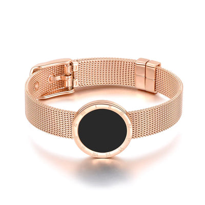 Elegantes Fußkettchen aus Edelstahl in Roségold mit 3D-Kreisen