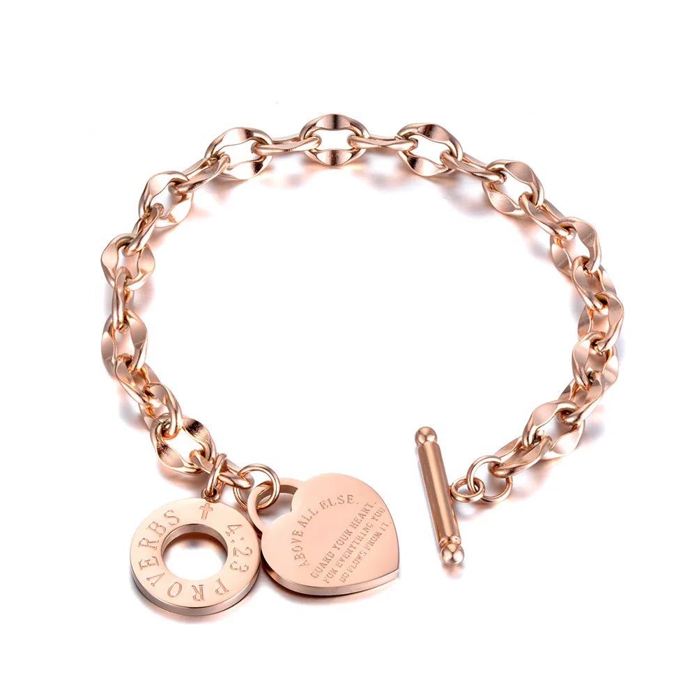 Elegantes Fußkettchen aus Edelstahl in Roségold mit 3D-Kreisen