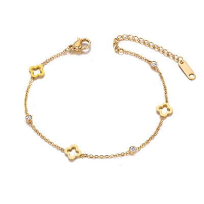 Elegantes Fußkettchen aus Edelstahl in Roségold mit 3D-Kreisen