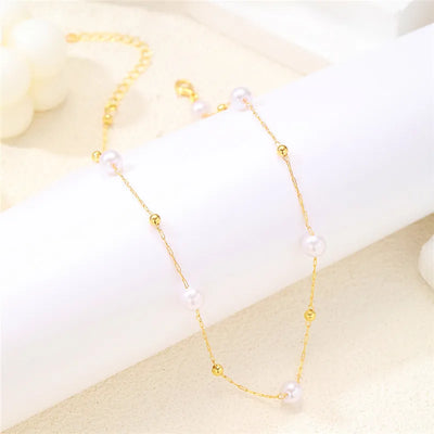 Eternal Pearl – Elegante Perlenkette mit Goldkette, verstellbar & hochwertig
