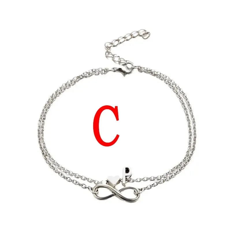 Buchstaben Anhänger Ketten-Initials Fußkettchen