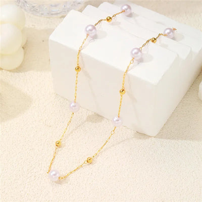 Eternal Pearl – Elegante Perlenkette mit Goldkette, verstellbar & hochwertig
