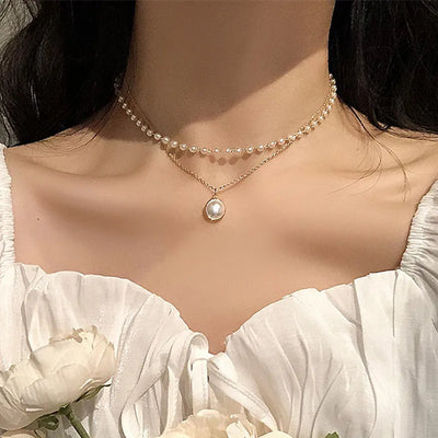 Eternal Pearl – Elegante Perlenkette mit Goldkette, verstellbar & hochwertig
