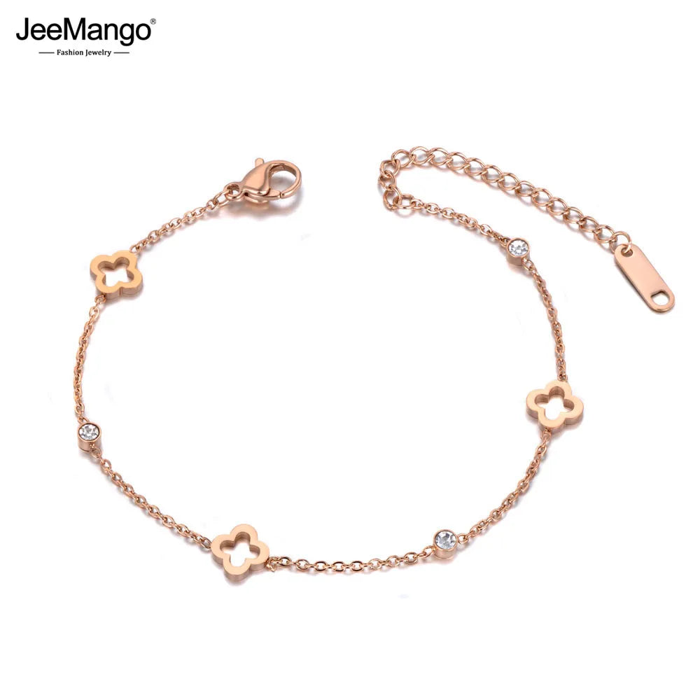 Elegantes Fußkettchen aus Edelstahl in Roségold mit 3D-Kreisen
